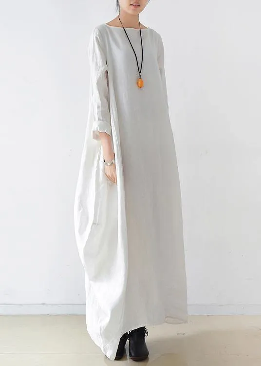 100% o neck long sleeve dresses pattern white Kaftan Dresses