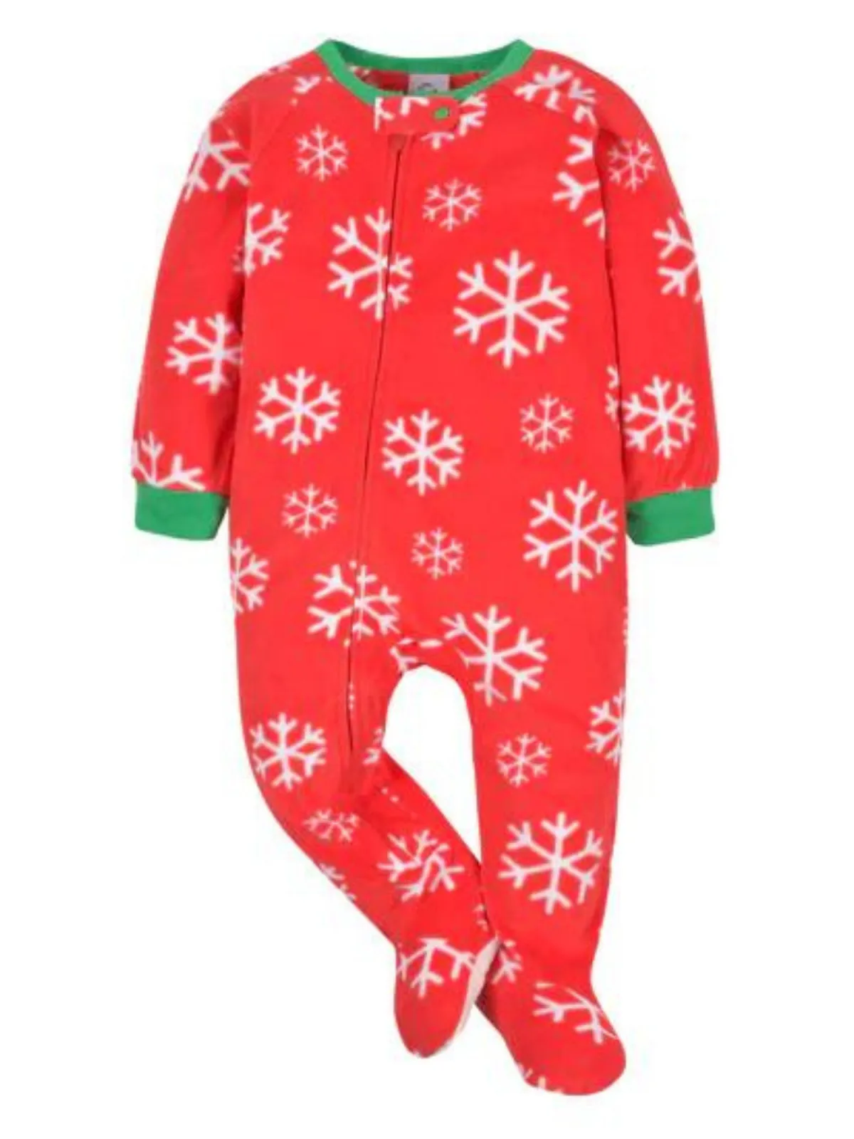 2-Pack Fleece Zip Footies, Snowflakes & Bears