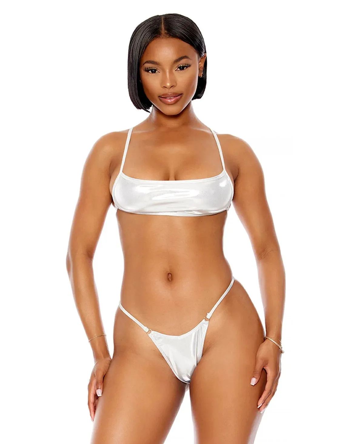 2pc Silver Caught Up Bikini Set