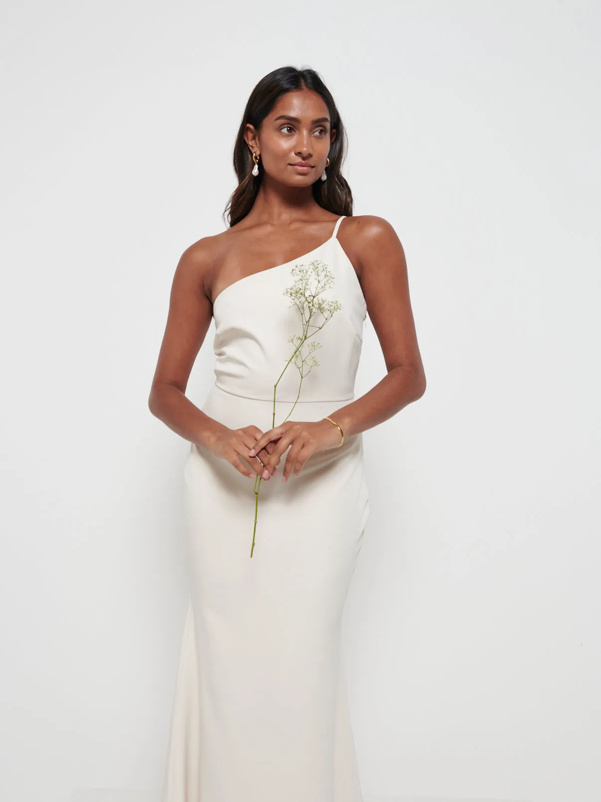 Amelia Crepe Maxi Bridesmaid Dress - Champagne