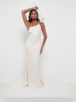 Amelia Crepe Maxi Bridesmaid Dress - Champagne