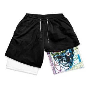Berserk Skeleton Eye Quick Dry Premium Mesh Workout Shorts