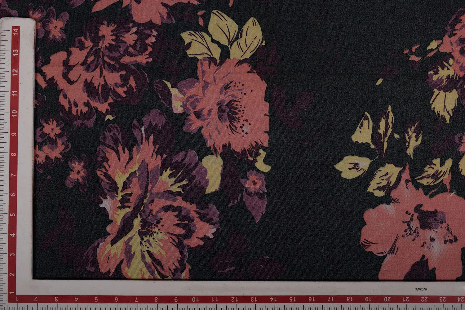 Black Printed Spun Fabric