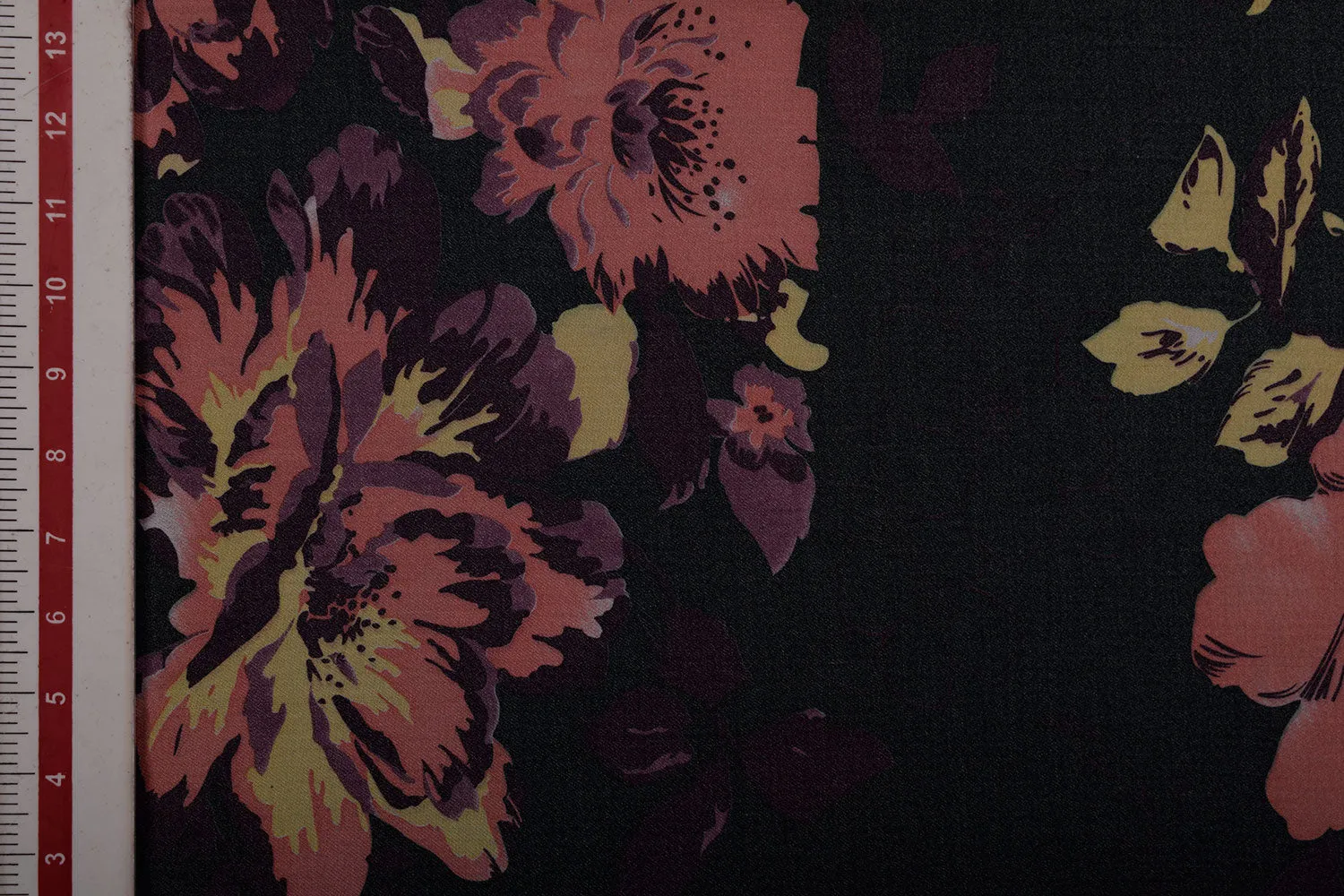 Black Printed Spun Fabric