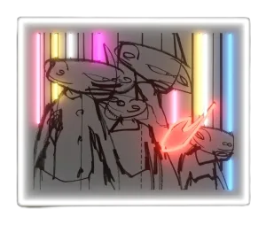 Blokes Neon Acrylic LED Giclee Print by Futura 2000- Leonard McGurr