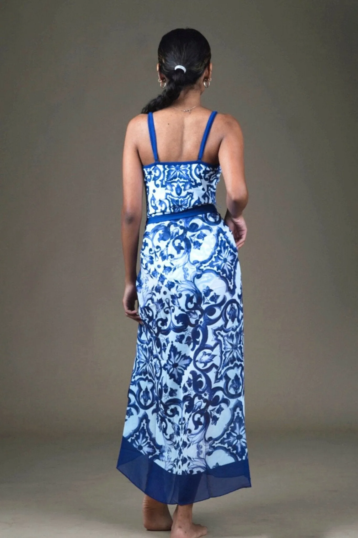 Blue Monokini with Sarong