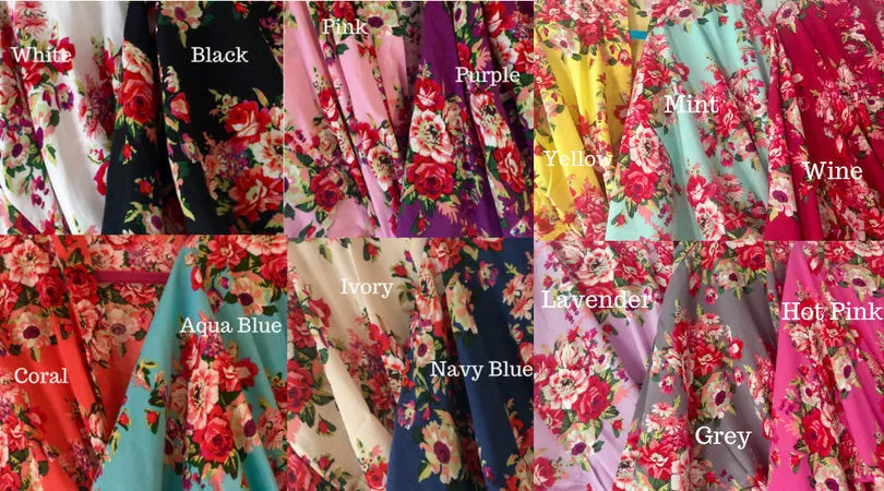Bridesmaid Robes, Bridesmaid Gift,  Floral Robe, Bridesmaid Robe, Wedding Robe, Kimono Robe, Gift for Bridesmaid