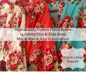 Bridesmaid Robes, Bridesmaid Gift,  Floral Robe, Bridesmaid Robe, Wedding Robe, Kimono Robe, Gift for Bridesmaid