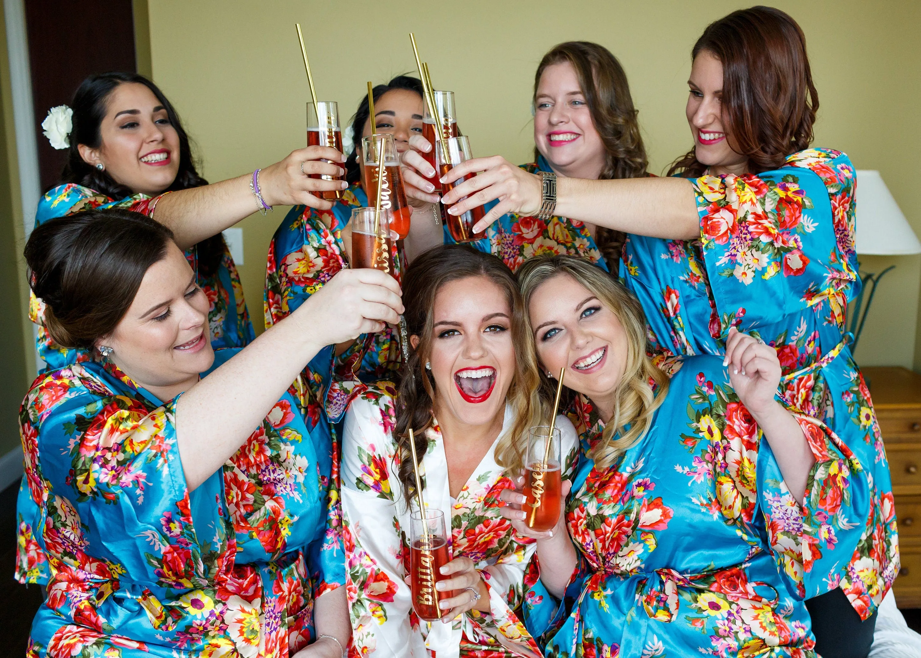 Bridesmaid Robes, Floral Bridesmaid Robes, Satin Floral, Robes for Bridesmaid, Bridesmaid Gift, Personalized Robes