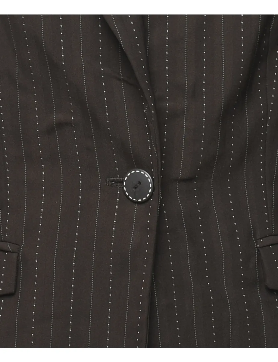Brown Striped Blazer - M