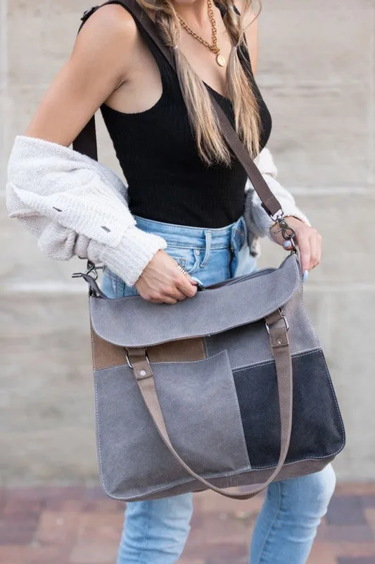 Canva Chic Stylish Fashion Crossbody Messenger Tote Bag