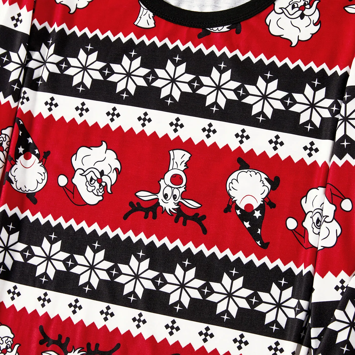 Christmas Santa and Reindeer Allover Print Family Matching Pajamas Sets (Flame Resistant)