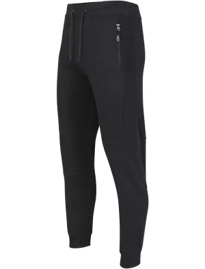 Collent Cuffed Joggers with Ribbed Panels in True Navy - Dissident