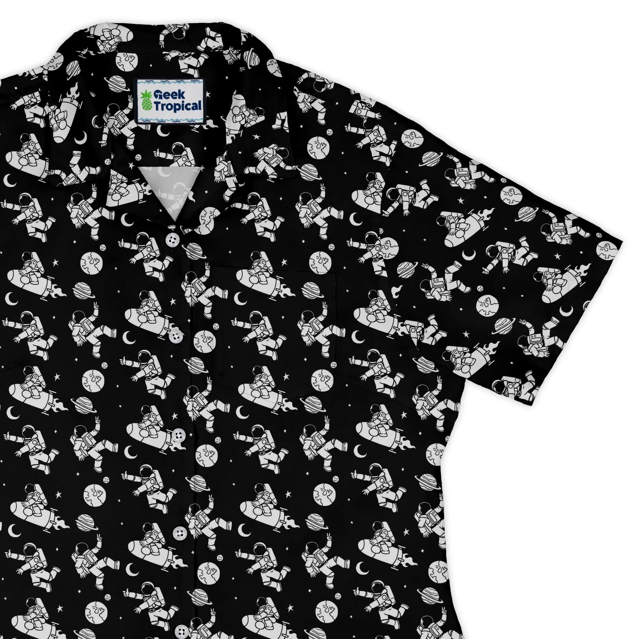 Cosmic Explorers Space Curvy Button Up Shirt