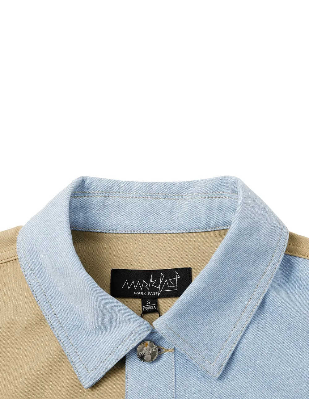 Couple Style Contrast Patchwork Washed Denim Jacket