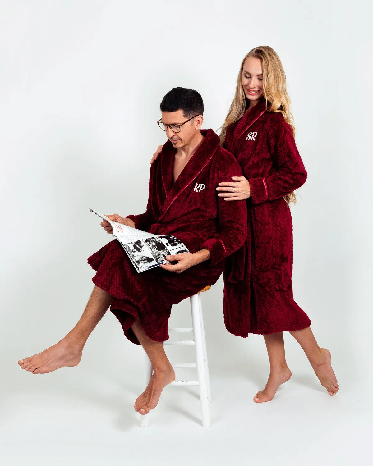 Customized Matching Bathrobes for Women and Men Style 1