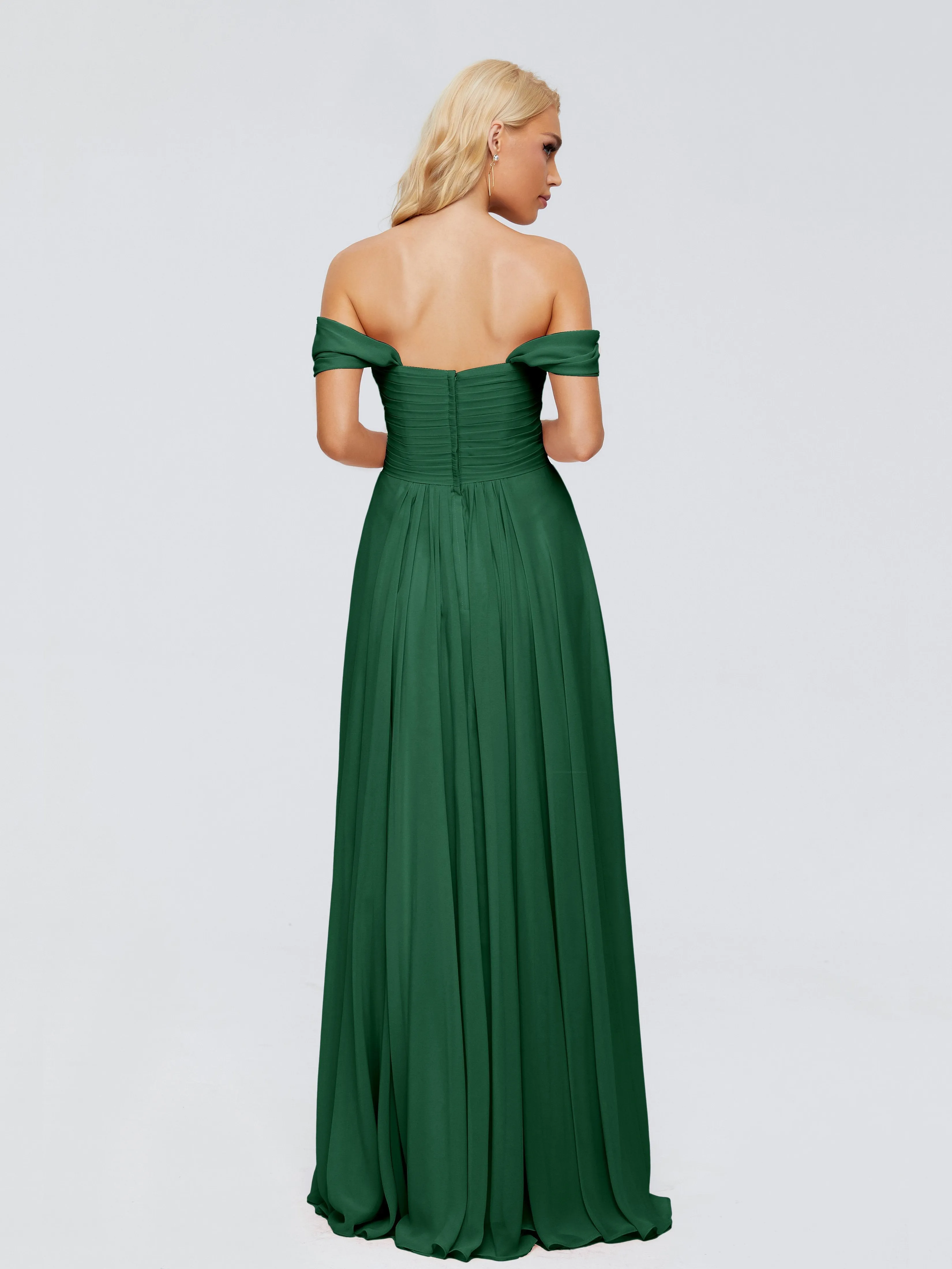 Dark Green Bridesmaid Dresses Uk Trinity Gorgeous Off The Shoulder Long Chiffon Bridesmaid Dresses