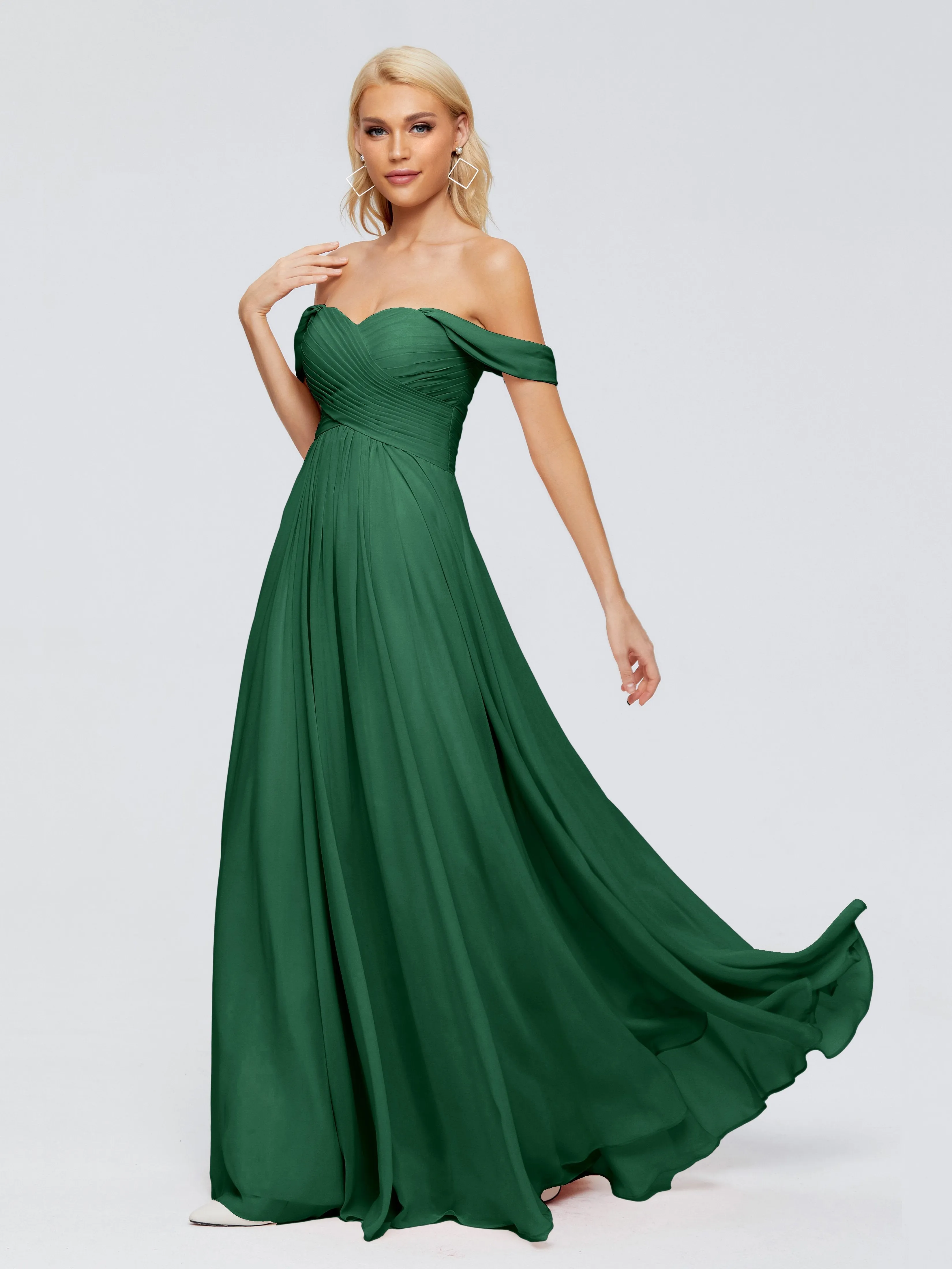 Dark Green Bridesmaid Dresses Uk Trinity Gorgeous Off The Shoulder Long Chiffon Bridesmaid Dresses