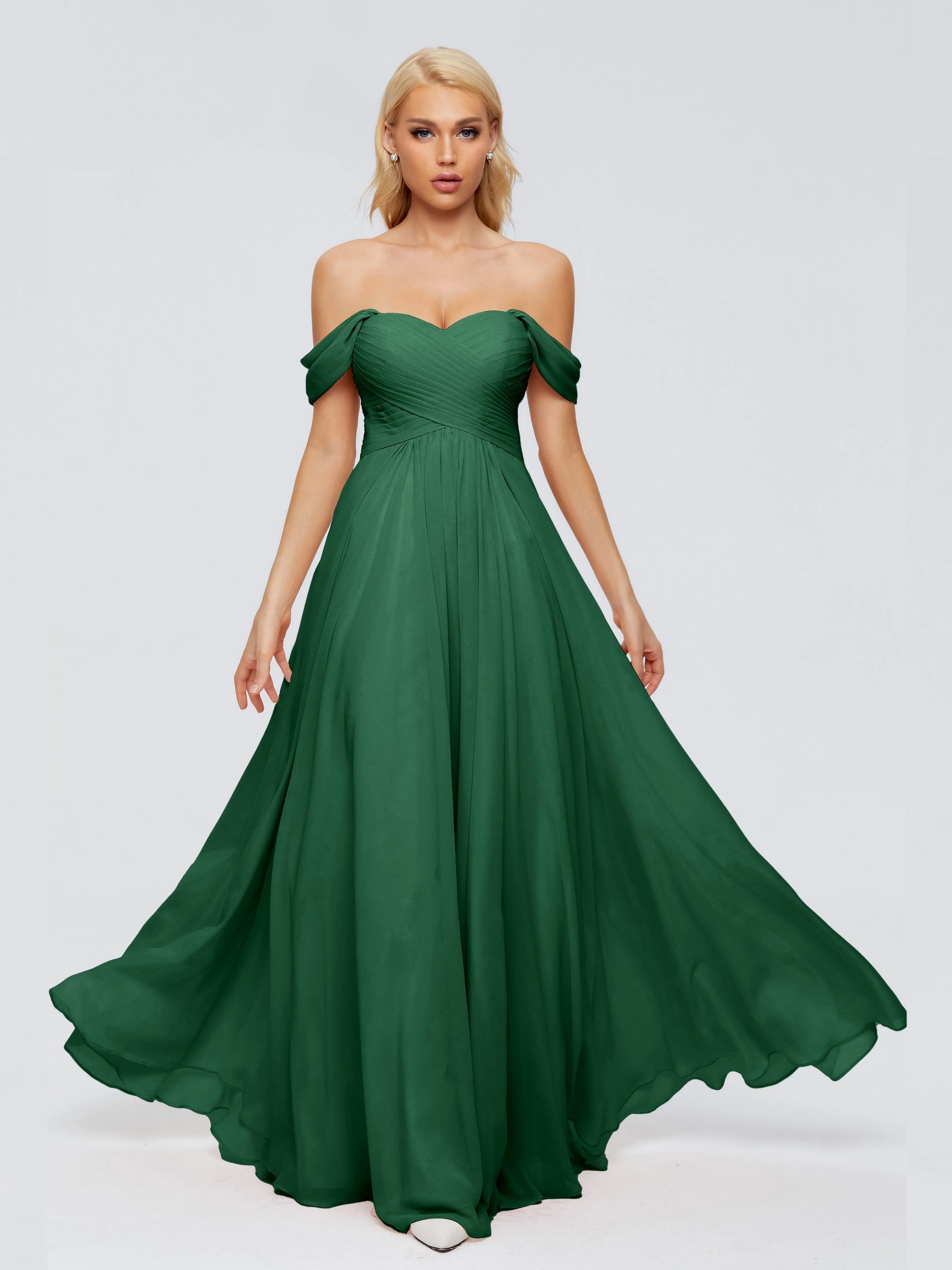 Dark Green Bridesmaid Dresses Uk Trinity Gorgeous Off The Shoulder Long Chiffon Bridesmaid Dresses