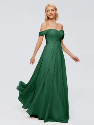Dark Green Bridesmaid Dresses Uk Trinity Gorgeous Off The Shoulder Long Chiffon Bridesmaid Dresses