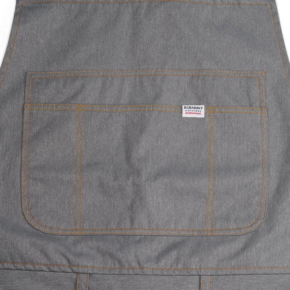 DENIM BIB PANTS GRAY