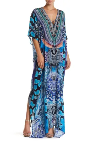 Designer Blue Kaftan Dress