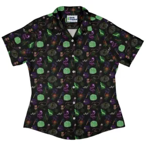 Dnd Dungeon Monsters Curvy Button Up Shirt
