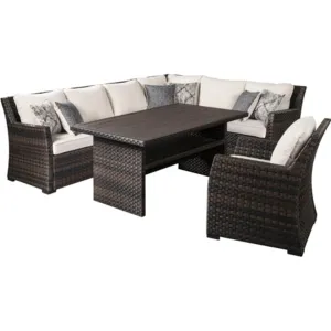 Easy Isle 2 Piece Outdoor Sofa Sectional with Chair & Table