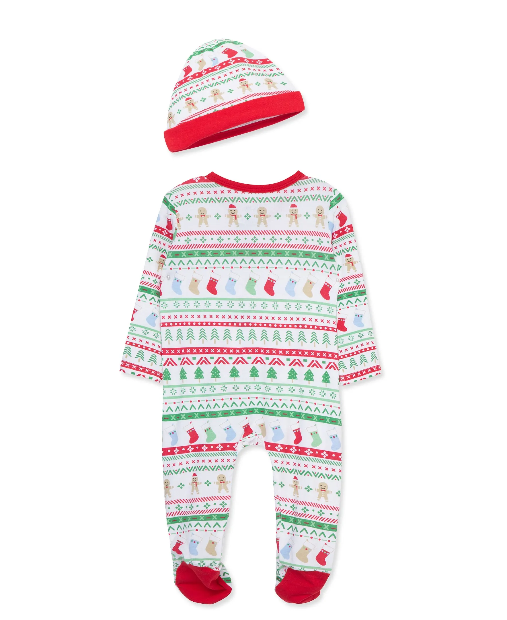 Fair Isle 2-Way-Zip Footie & Hat (NB-9M)