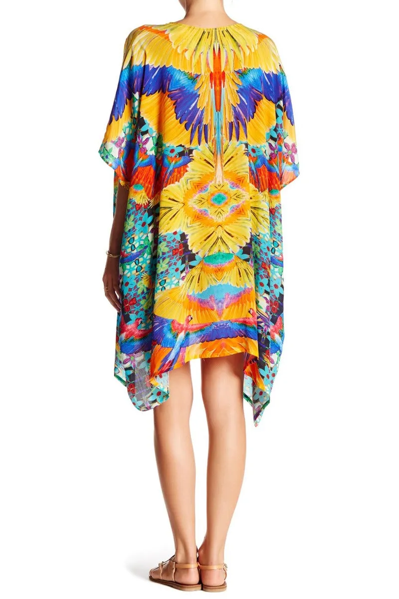 Feather Print Kaftan Short