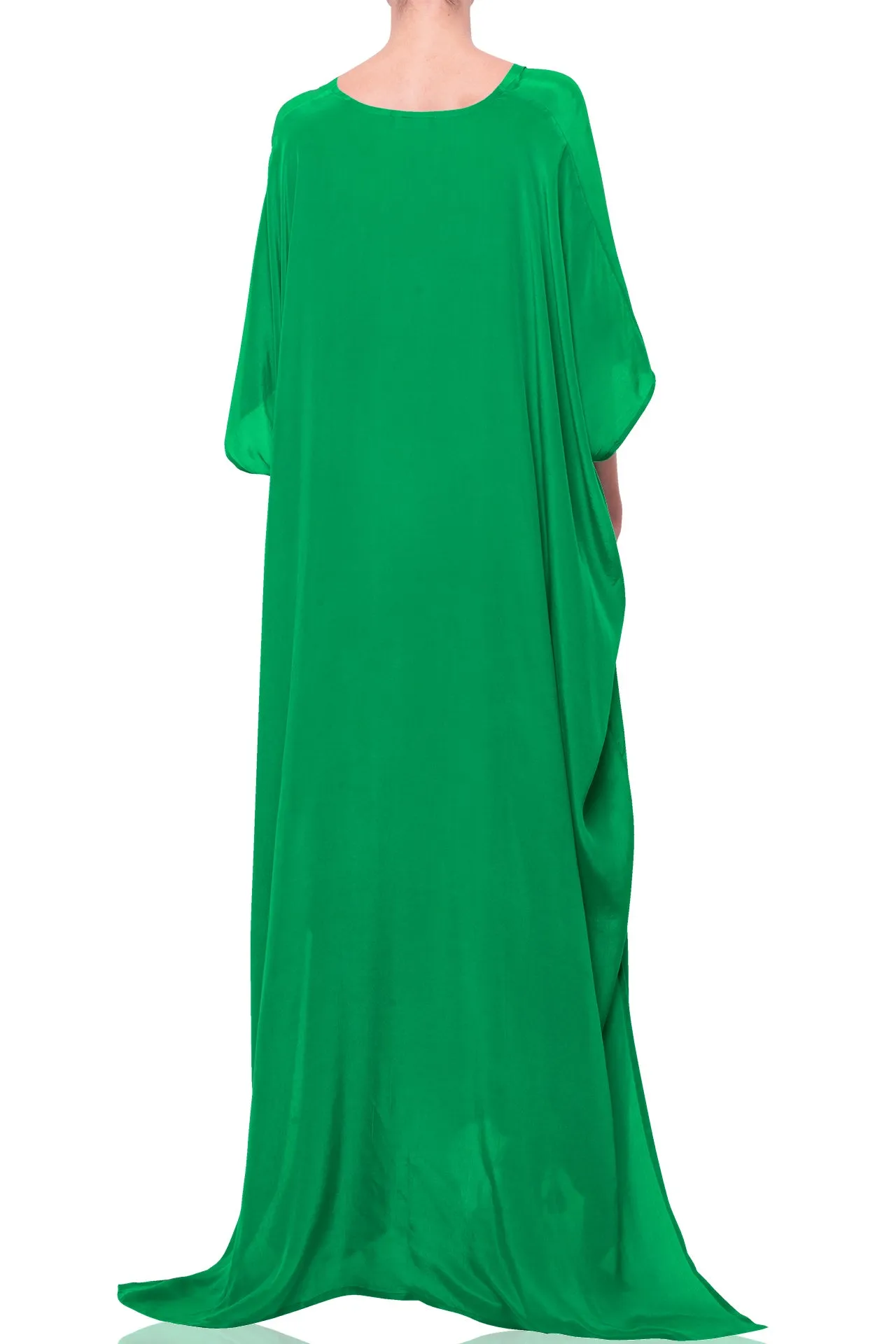 Green Silk Kaftan Vacation Outfits
