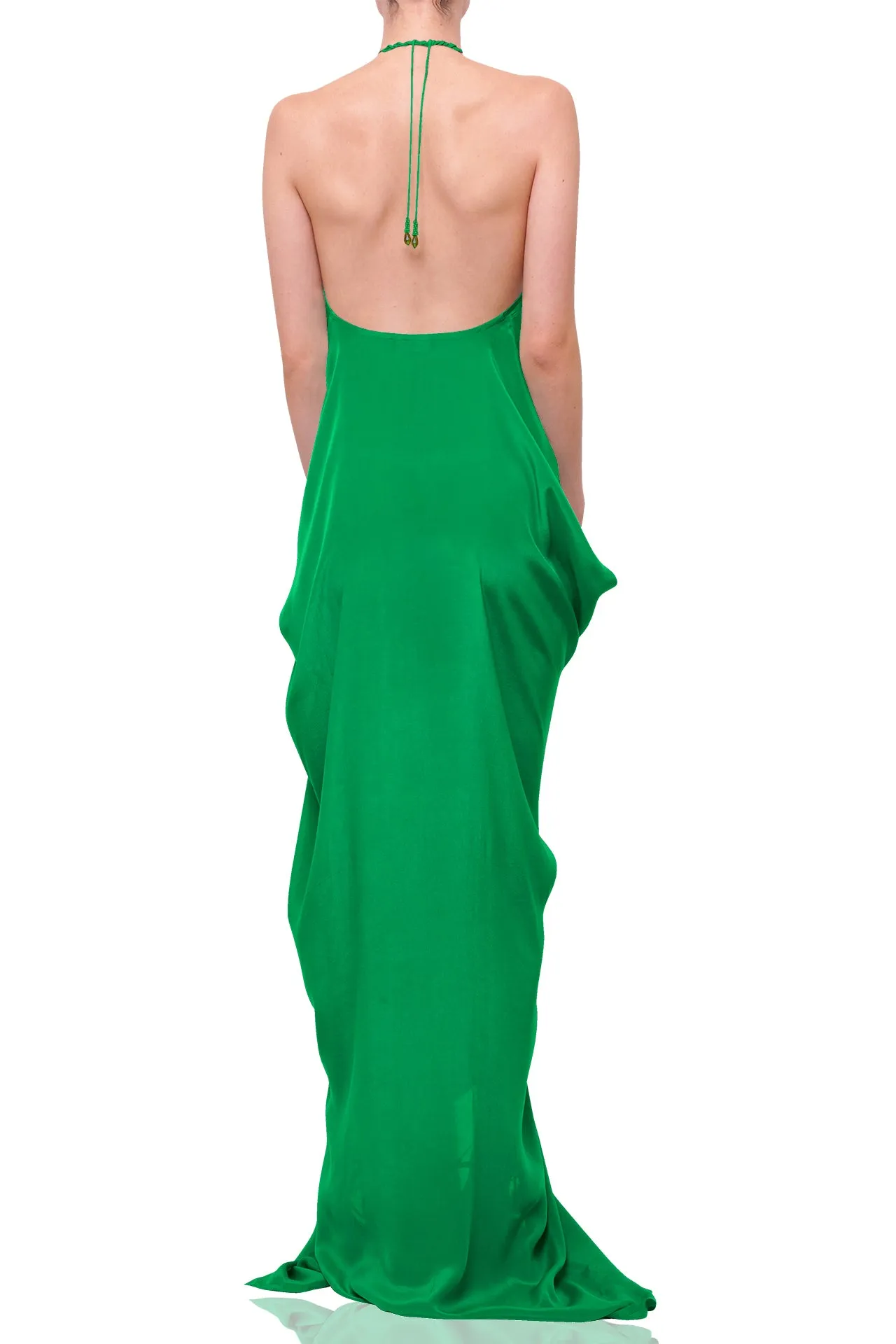 Green Silk Kaftan Vacation Outfits