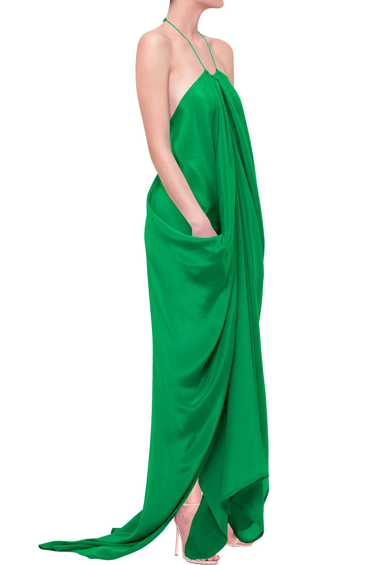 Green Silk Kaftan Vacation Outfits