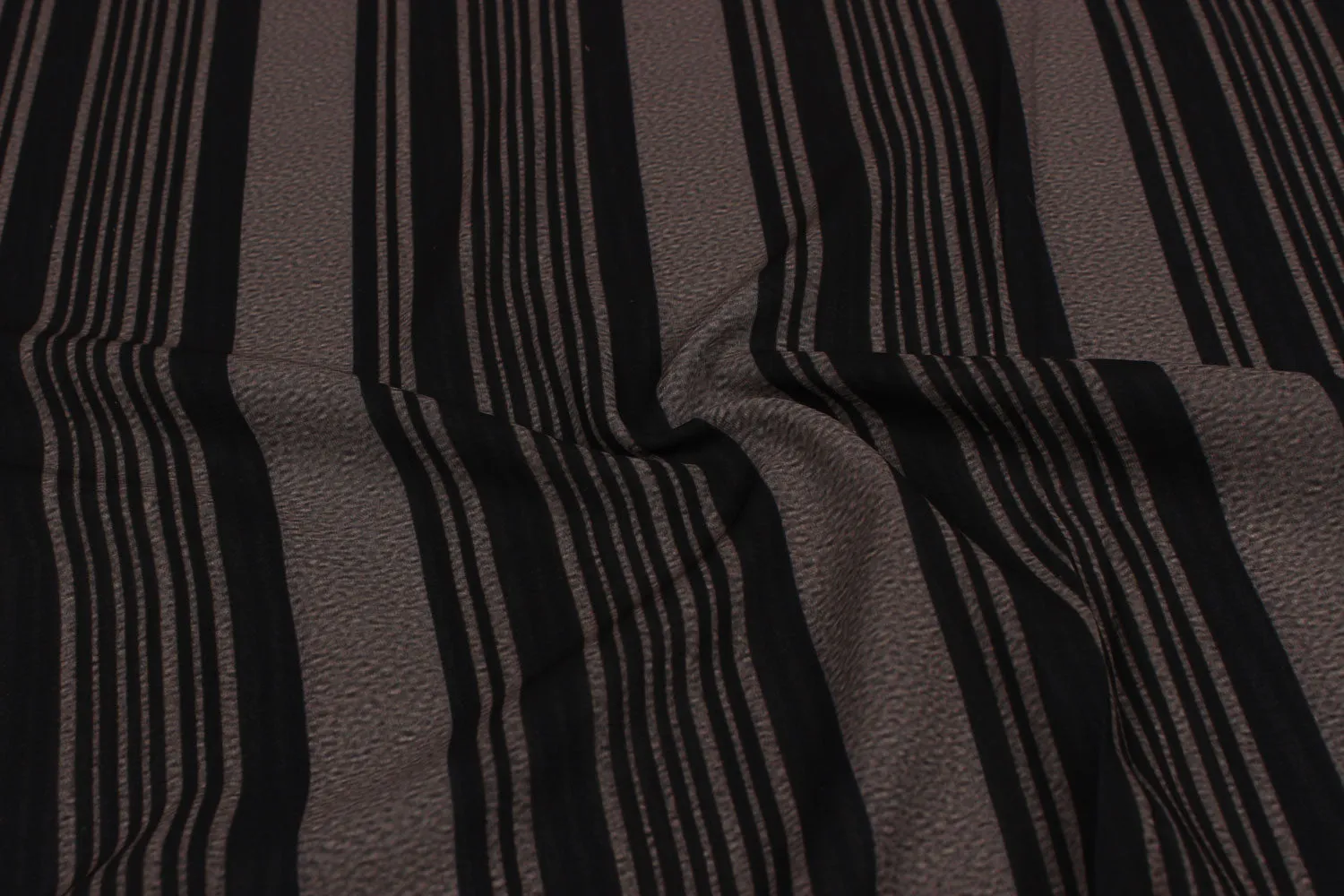 Grey & Black Printed Georgette Fabric