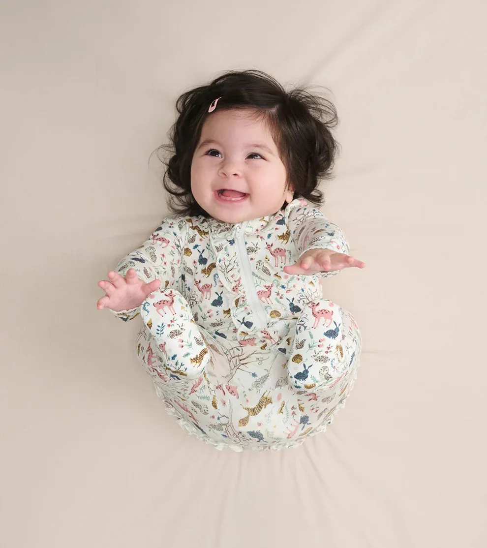 Hatley Happy Forest Ruffle Bum Bamboo Coverall