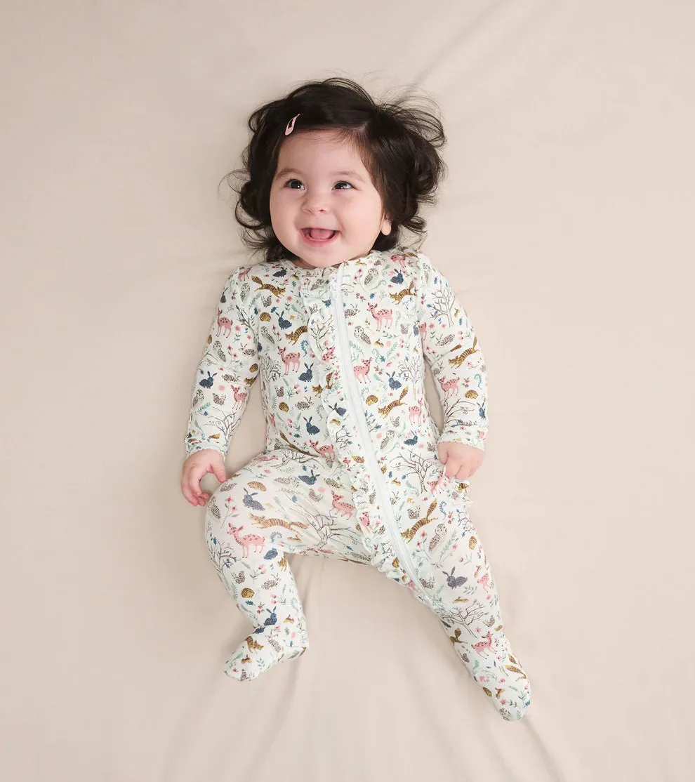 Hatley Happy Forest Ruffle Bum Bamboo Coverall