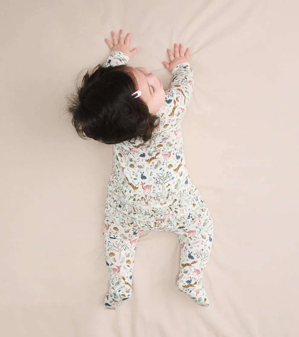 Hatley Happy Forest Ruffle Bum Bamboo Coverall