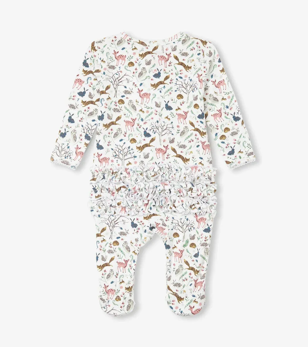 Hatley Happy Forest Ruffle Bum Bamboo Coverall