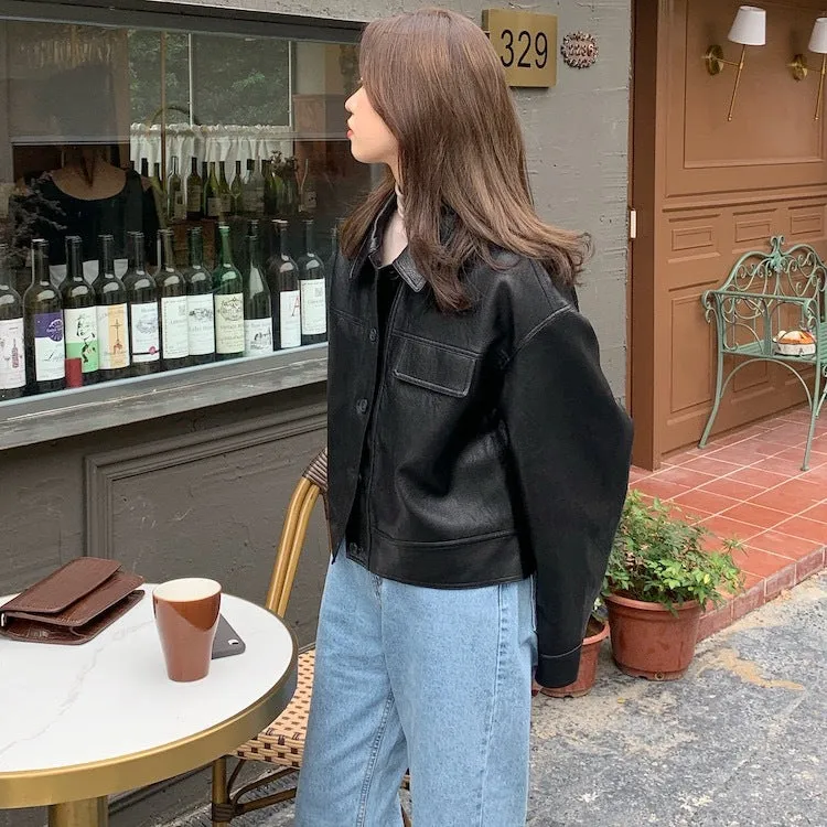 Kim – Casual Leather Motorcycle Jacket