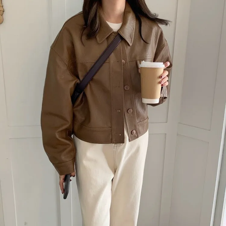 Kim – Casual Leather Motorcycle Jacket