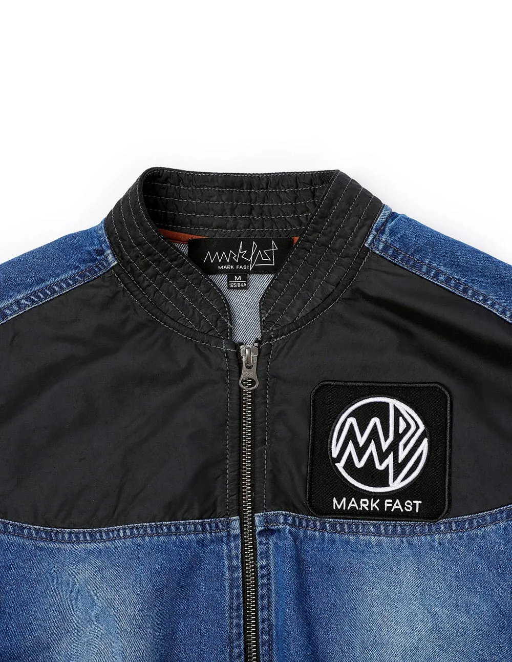 Ladies Baseball Collar Patched Denim Jacket