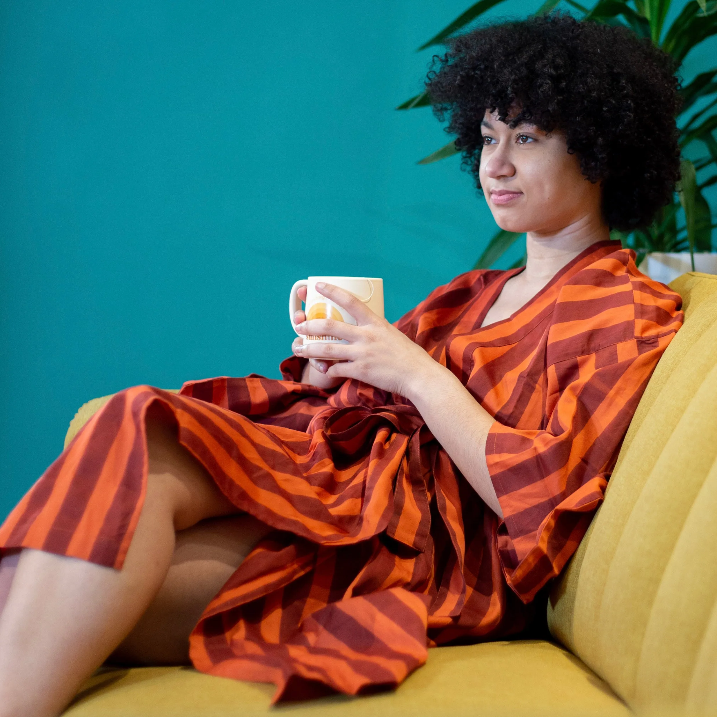 Lena Robe in Clay Stripe