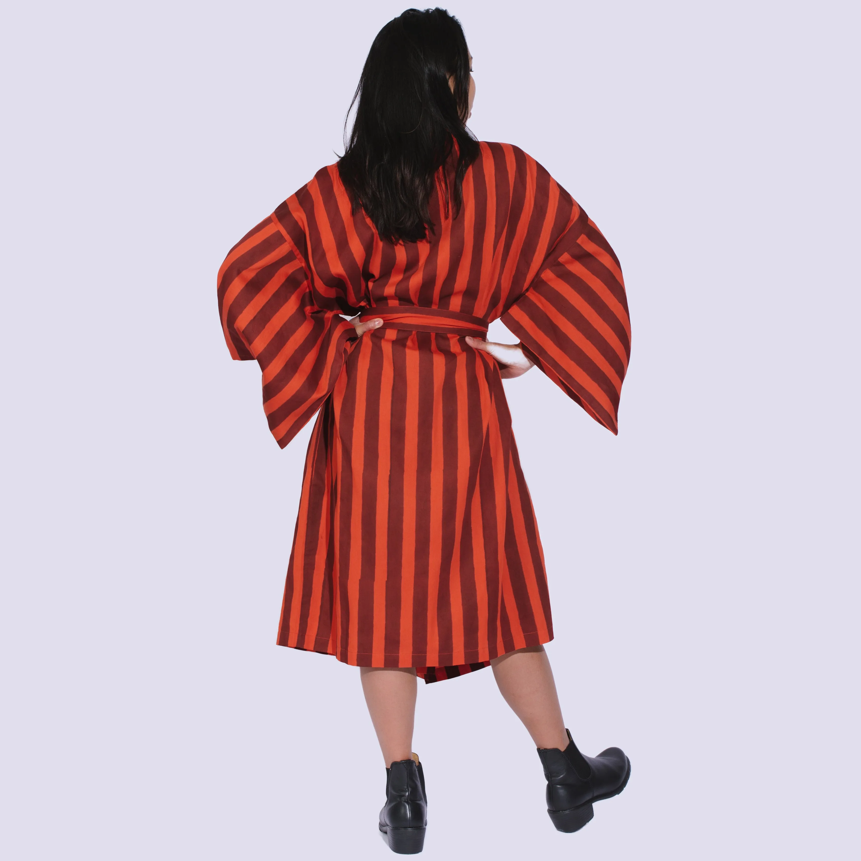Lena Robe in Clay Stripe
