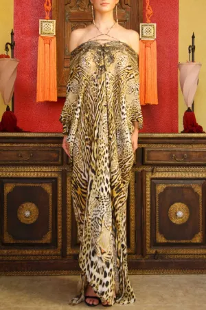 Leopard Print Kaftan Dress