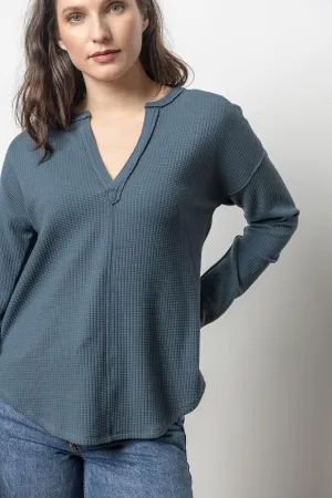 Lilla P Rounded Hem Split Neck Abyss