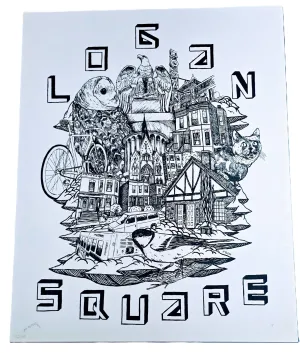 Logan Square Chicago Silkscreen Print by Ian Ferguson- Hydeon