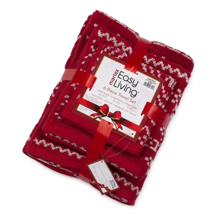 Martex Fair Isle Holiday Towel Set - 6 Piece