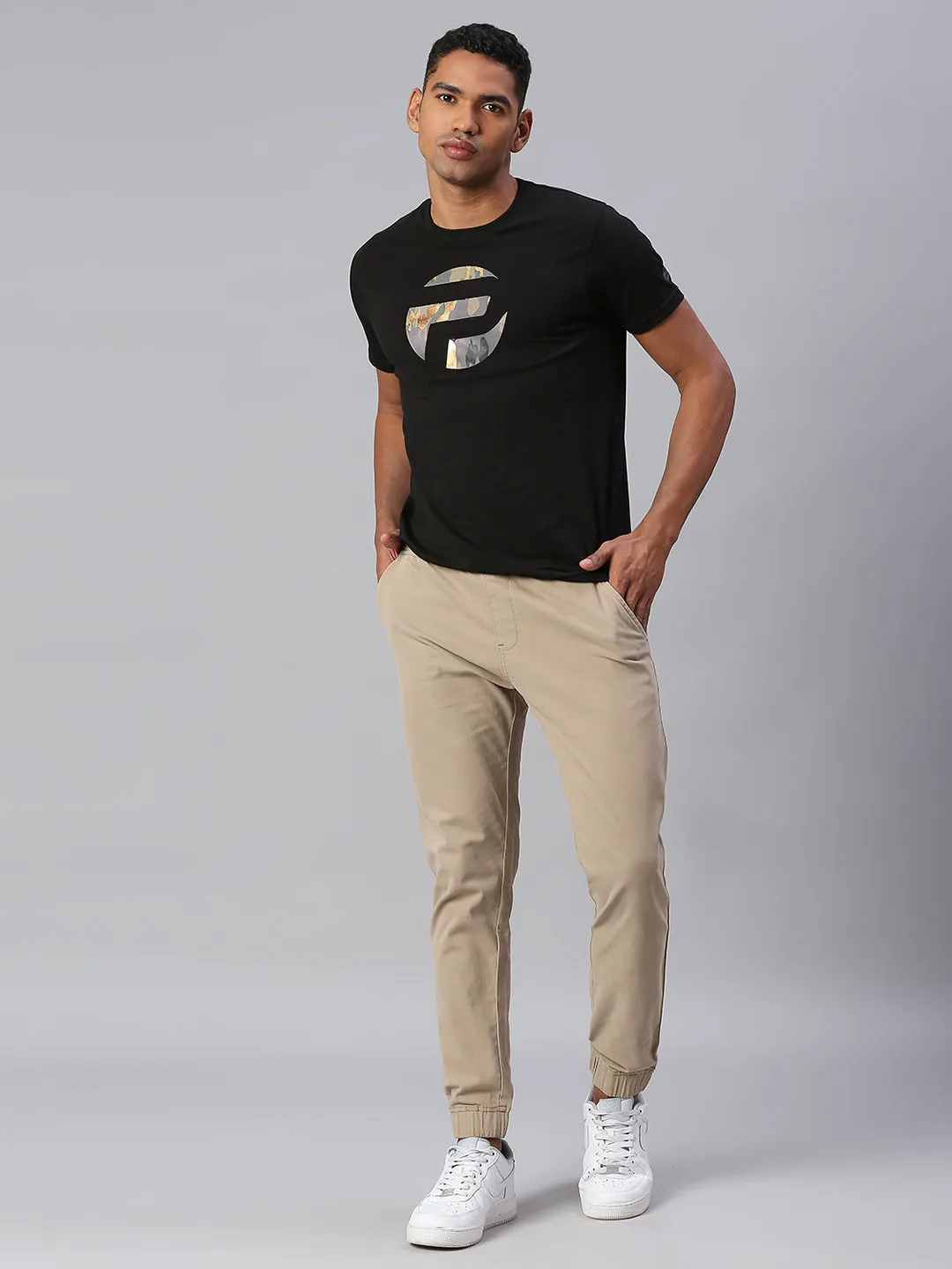 Men's Straight Fit Cotton Joggers (Walnut)