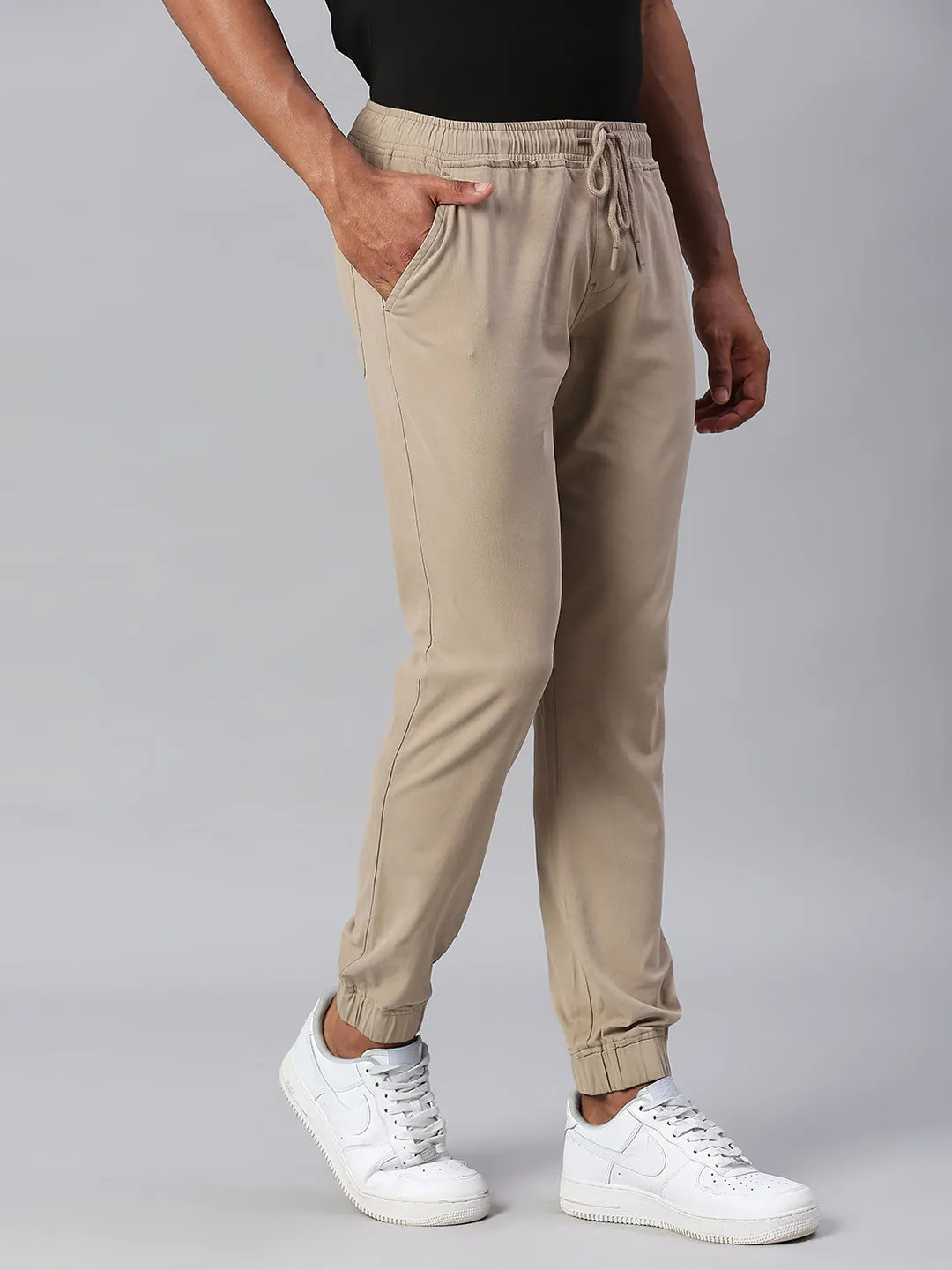 Men's Straight Fit Cotton Joggers (Walnut)