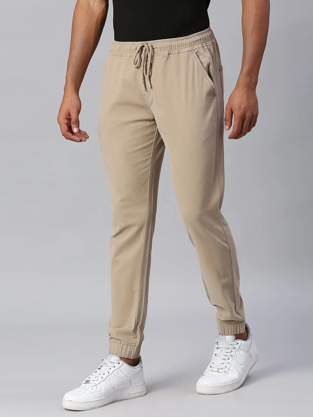 Men's Straight Fit Cotton Joggers (Walnut)